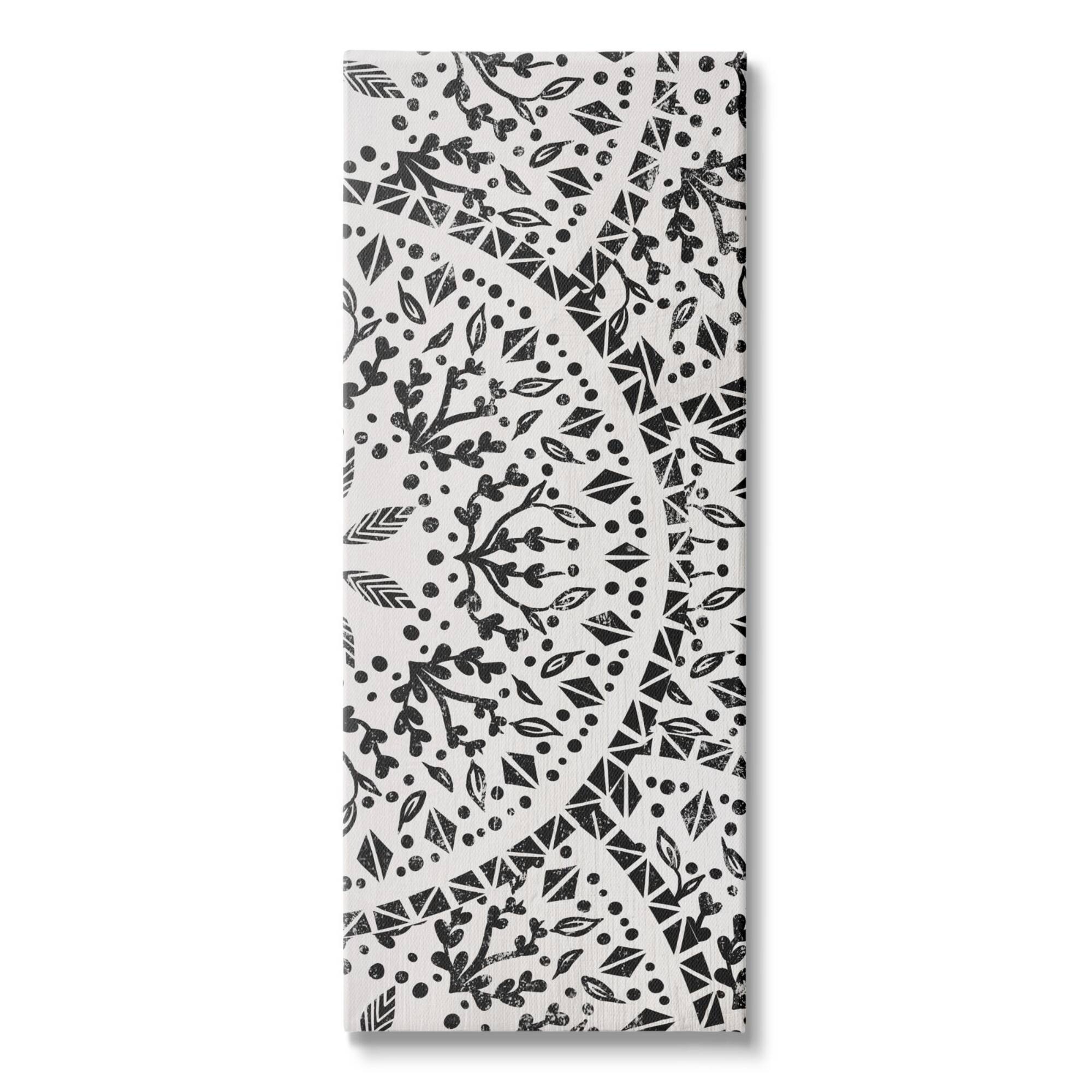Stupell Industries Boho Fractal Pattern Study Vintage Style Distressed Botanicals Canvas Wall Art
